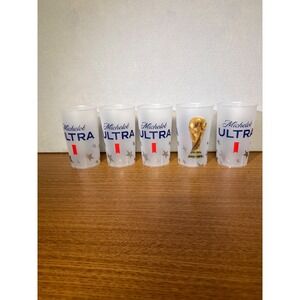 Michelob Ultra FIFA World Cup Plastic Stadium Cups Set of 5 Frosted Soccer Beer